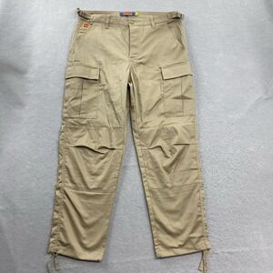 Emprye Pants Mens 30 Beige Cargo Relaxed Fit Straight Leg Skater Baggy Raver